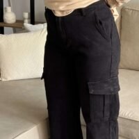Pantalon Cargo Femme Noir – Tendance
