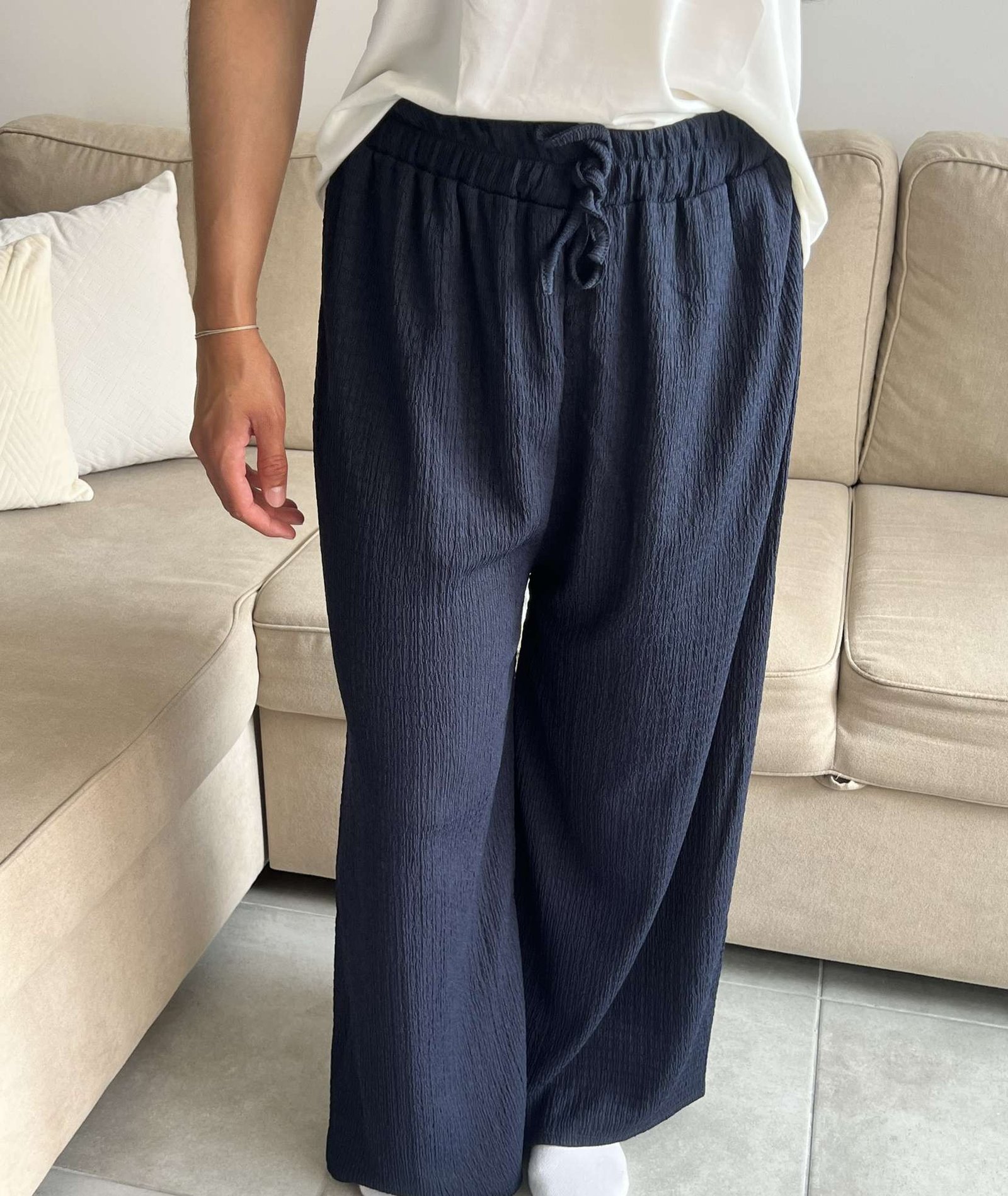 Pantalon ample uni – Confort décontractée