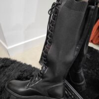 Bottes hautes noires à lacets femme – Modèle "Sahar"