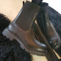 Bottines chaussettes noires femme – Modèle "Inaya"